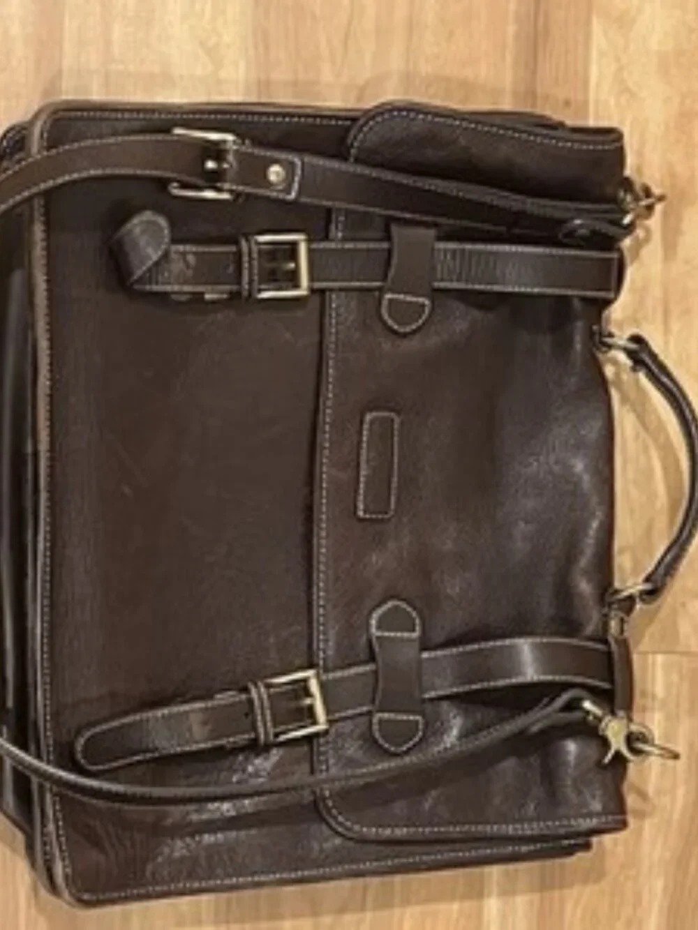 COLE HAAN Heavy Leather Briefcase / Messenger Bag